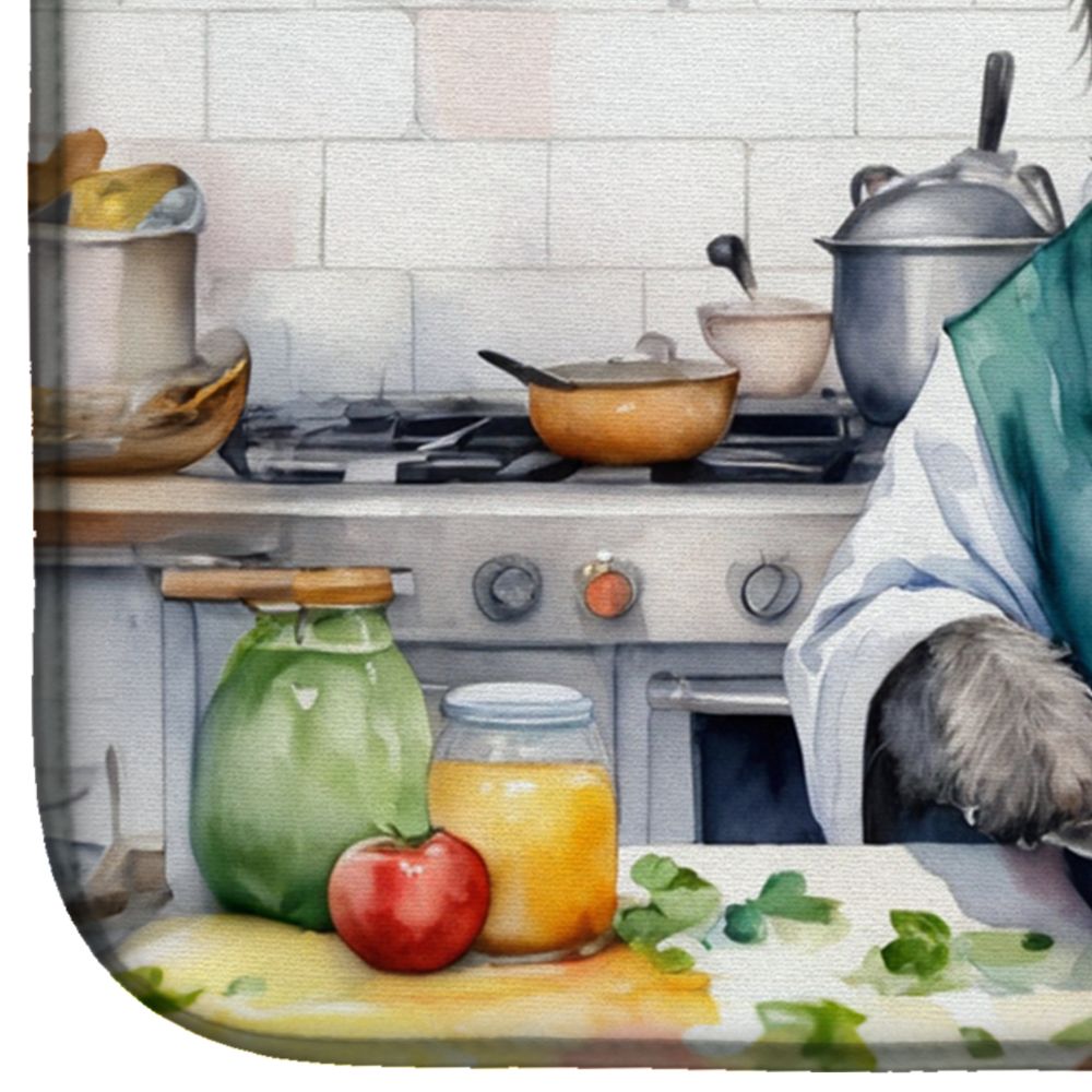 Irish Wolfhound The Chef Dish Drying Mat Absorbent Dish Drying Mat Pad for Kitchen Counter Dish Drainer Mat for Countertop, 14 x 21", Multicolor