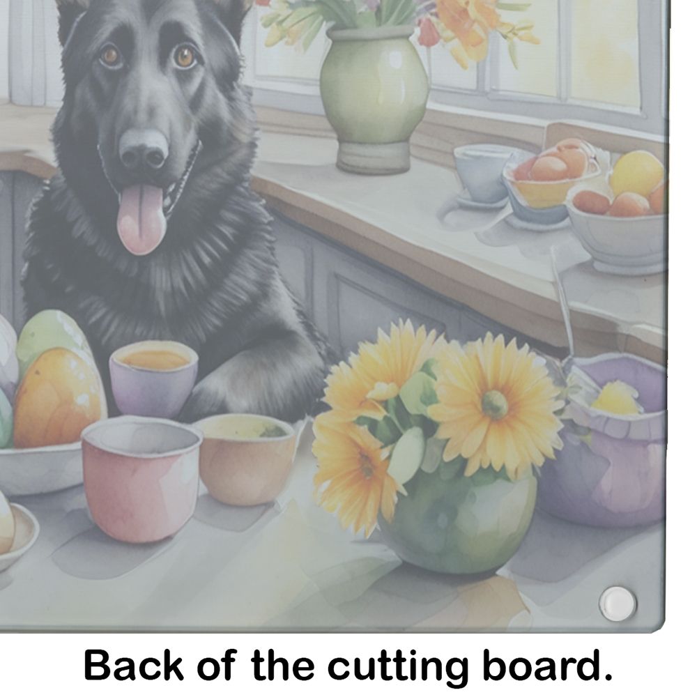 Decorating Easter German Shepherd Glass Cutting Board Decorative Tempered Glass Kitchen Cutting and Serving Board Large Size Chopping Board