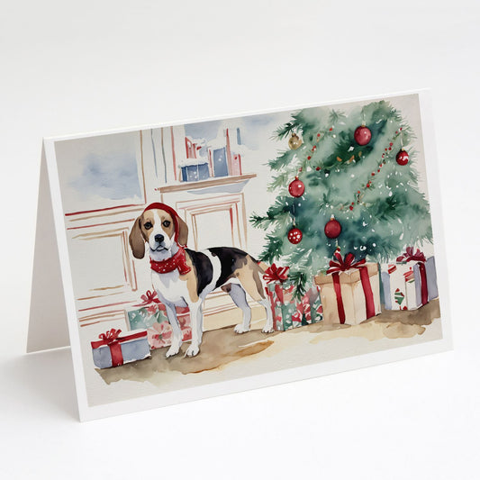 Beagle Christmas Greeting Cards Pack of 8 Blank Cards with Envelopes Whimsical A7 Size 5x7 Blank Note Cards