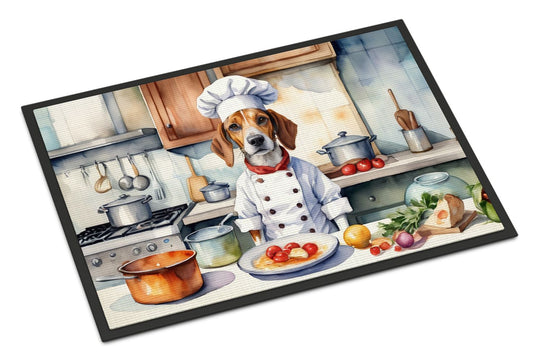 English Foxhound The Chef Doormat Front Door Mat Indoor Outdoor Rugs for Entryway, Non Slip Washable Low Pile, 24H X 36W