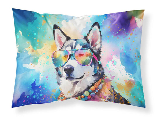 Siberian Husky Hippie Dawg Standard Pillowcase Lightweight Super Soft Easy Care Decorative Artwork Pillowcase, Standard