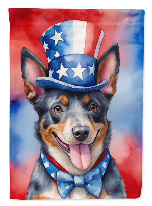 Australian Cattle Dog Patriotic American House Flag Large Porch Sleeve Pole Decorative Outside Yard Banner Artwork Wall Hanging, Polyester, House Size, Multicolor