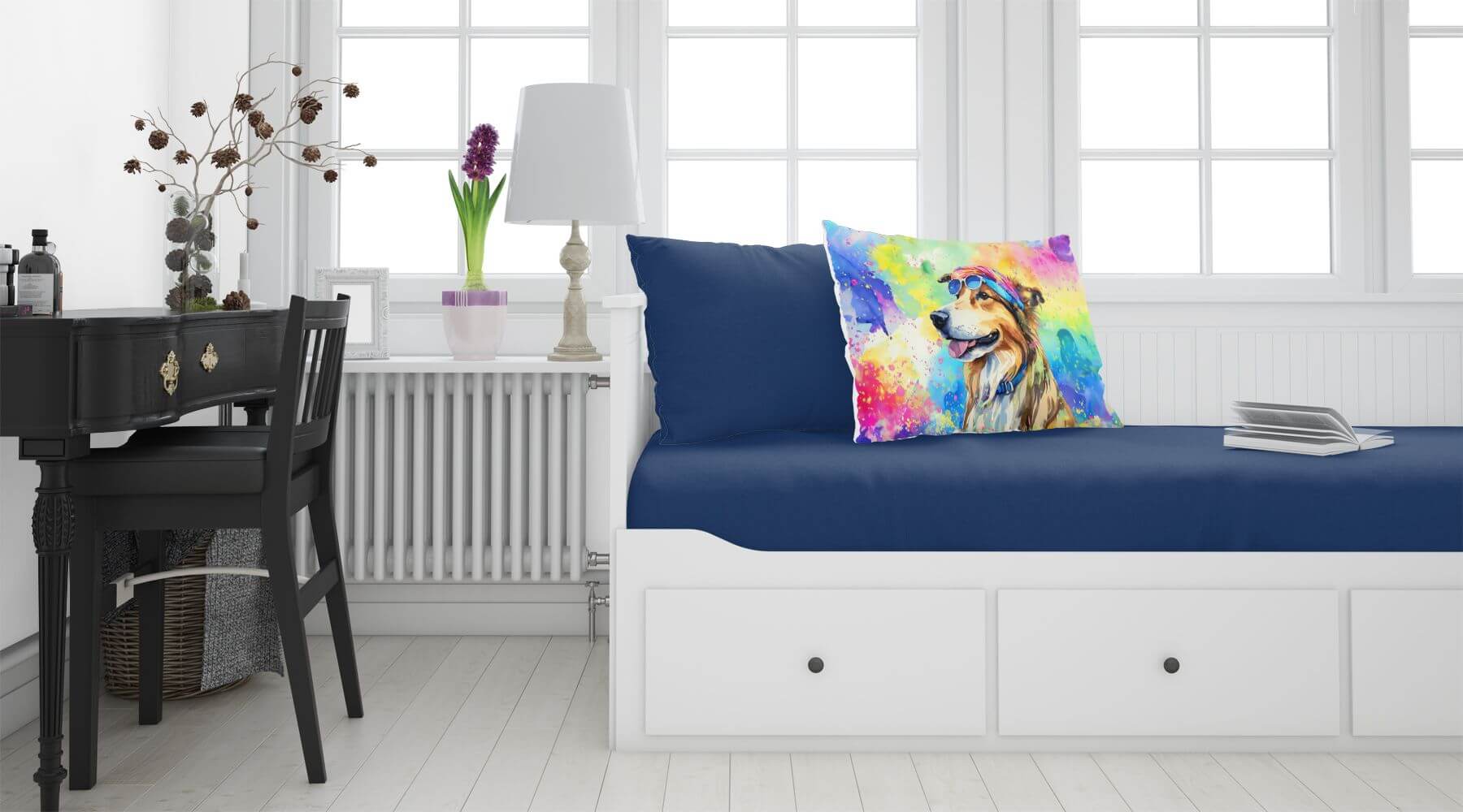 Collie Hippie Dawg Standard Pillowcase Lightweight Super Soft Easy Care Decorative Artwork Pillowcase, Standard