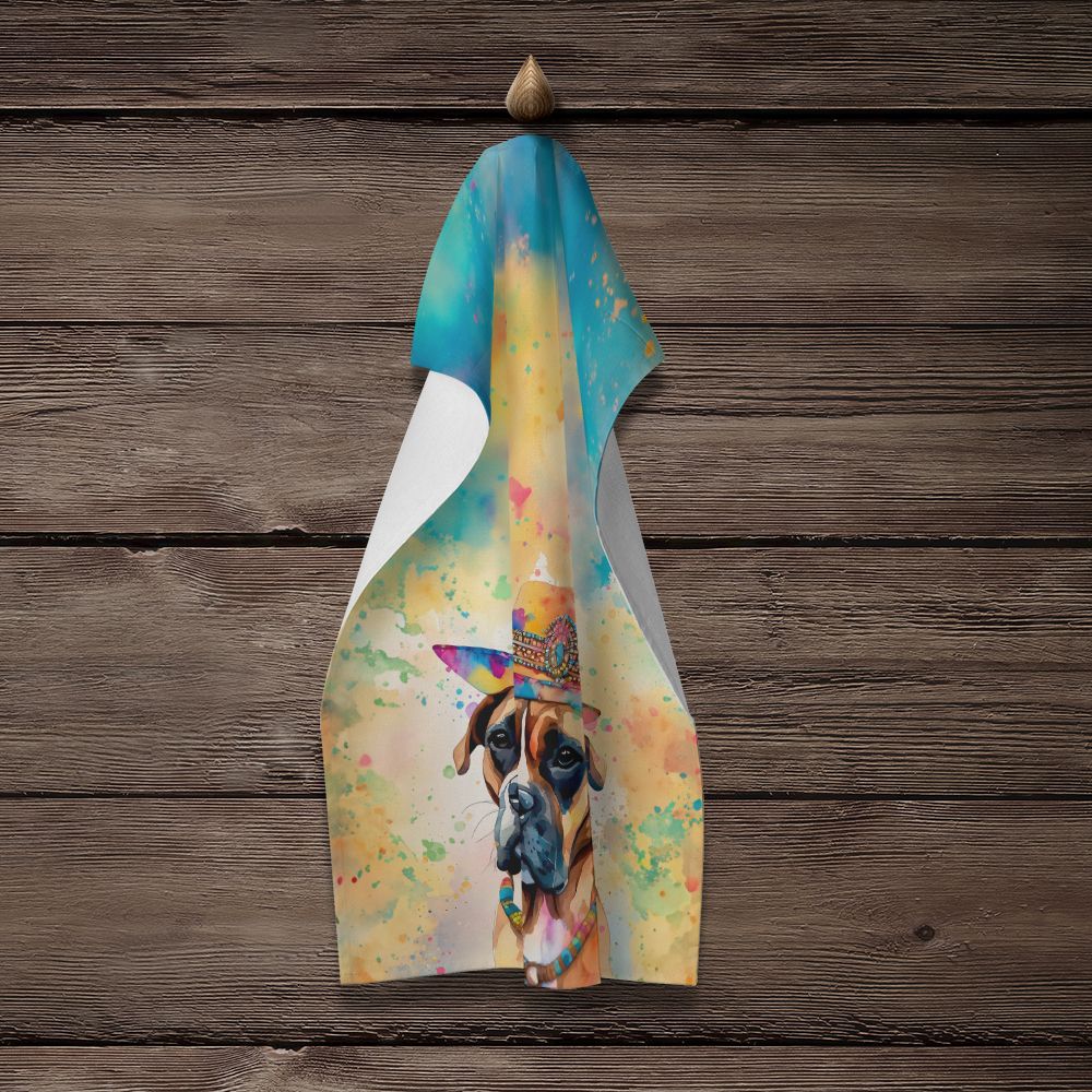 Boxer Hippie Dawg Kitchen Towel Dish Cloths Guest Hand Towel Decorative Bathroom Towel for Face,Tea, Dishcloth, Kitchen and Bath