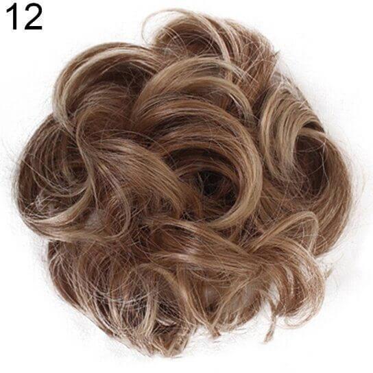 Women Hair Bun Extension Wavy Curly Messy Donut Chignons Wig Hairpiece - Clothes For Her Online Store