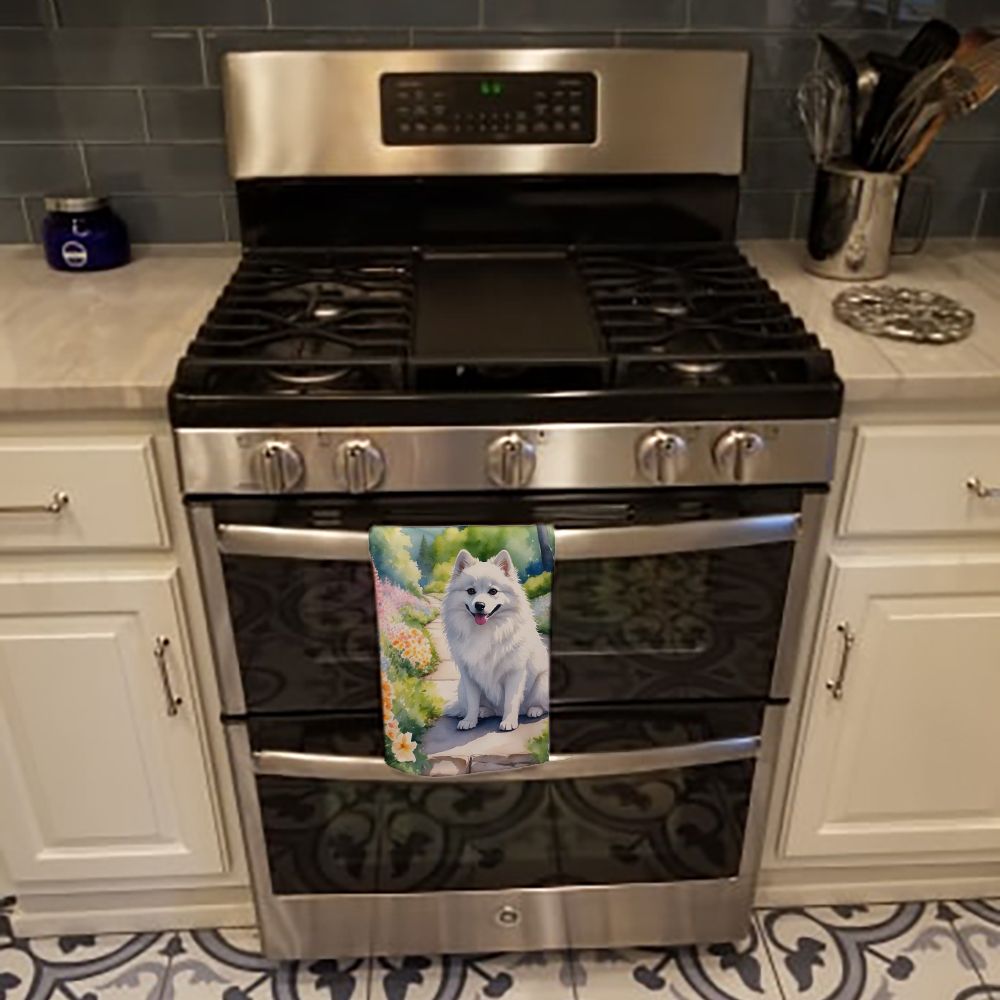 American Eskimo Spring Garden Kitchen Towel Dish Cloths Guest Hand Towel Decorative Bathroom Towel for Face,Tea, Dishcloth, Kitchen and Bath