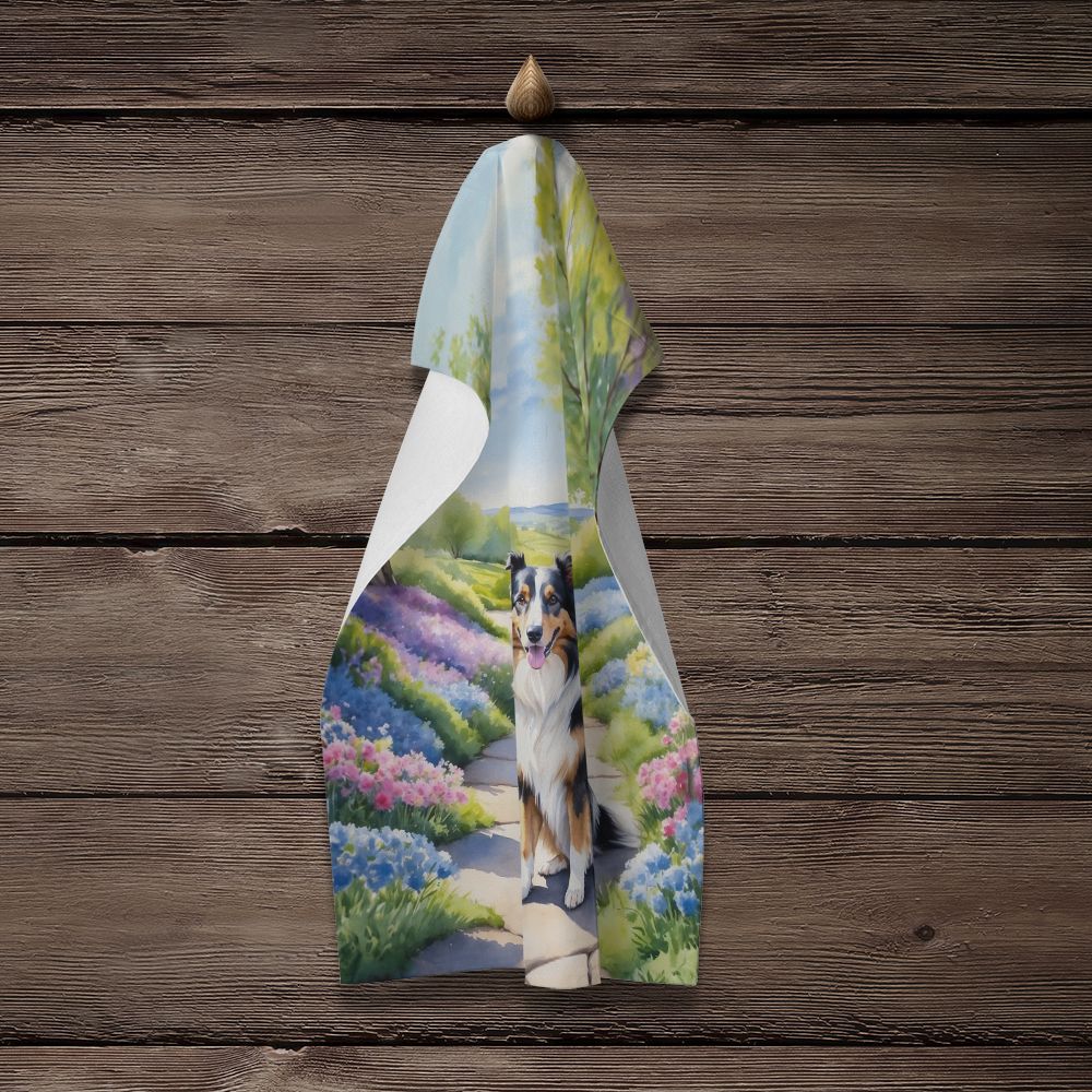 Collie Spring Path Kitchen Towel Dish Cloths Guest Hand Towel Decorative Bathroom Towel for Face,Tea, Dishcloth, Kitchen and Bath