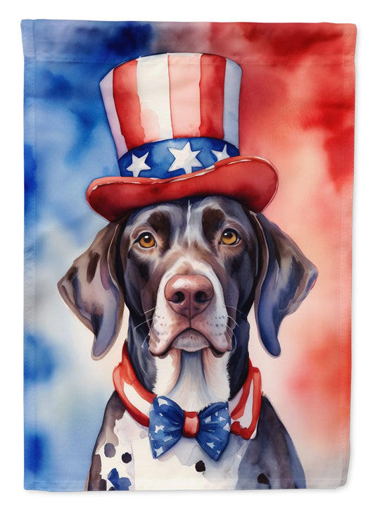German Shorthaired Pointer Patriotic American House Flag Large Porch Sleeve Pole Decorative Outside Yard Banner Artwork Wall Hanging, Polyester, House Size, Multicolor