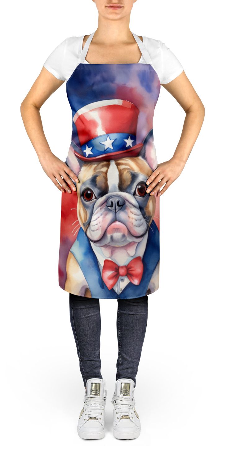 French Bulldog Patriotic American Apron Cooking Kitchen Server Baking Crafts Gardening for Adult Women Men, Unisex, Large, Multicolor