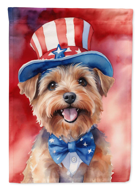 Norfolk Terrier Patriotic American House Flag Large Porch Sleeve Pole Decorative Outside Yard Banner Artwork Wall Hanging, Polyester, House Size, Multicolor