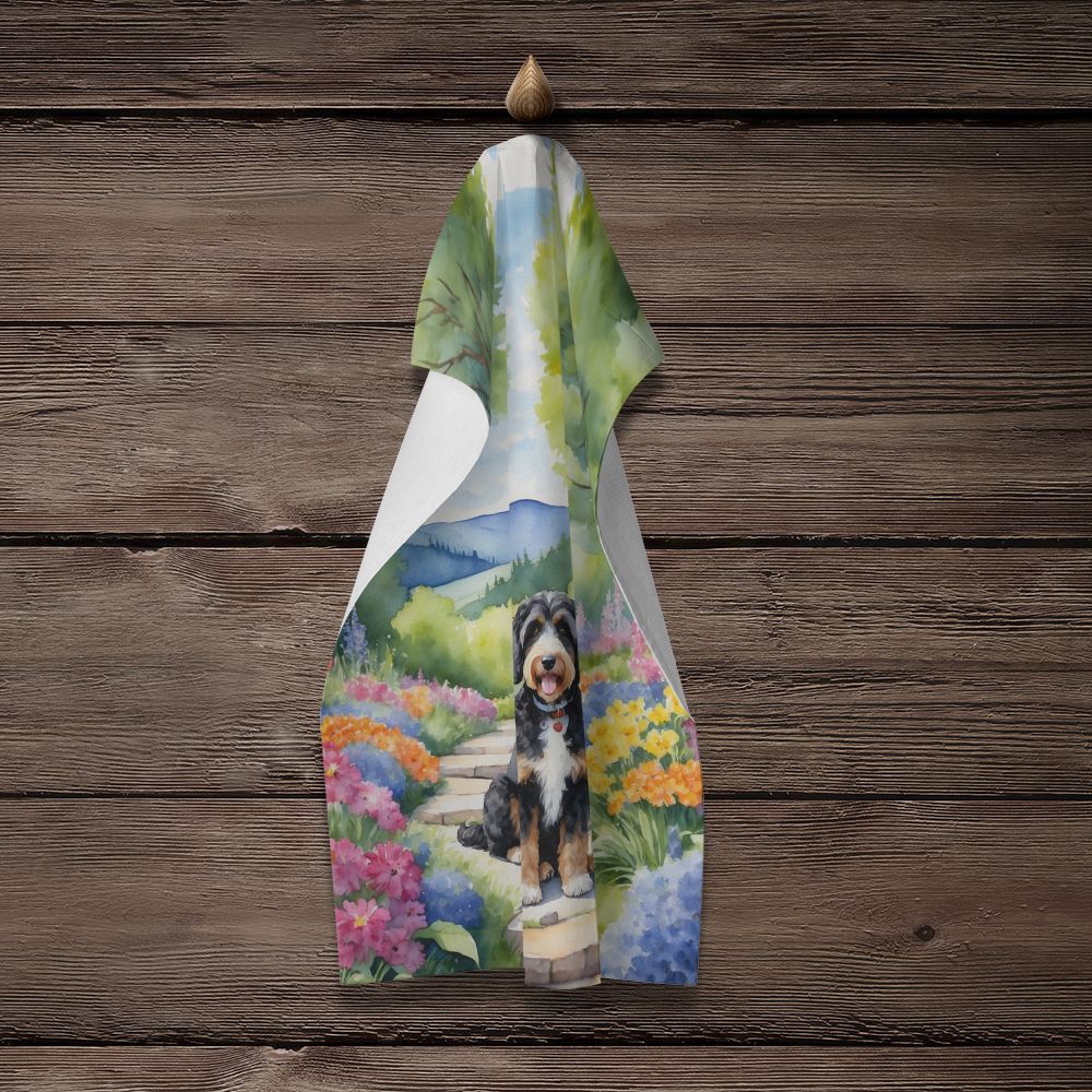Bernedoodle Spring Path Kitchen Towel Dish Cloths Guest Hand Towel Decorative Bathroom Towel for Face,Tea, Dishcloth, Kitchen and Bath