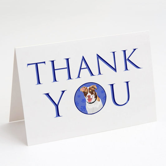 Australian Shepherd Red and White #2 Thank You Greeting Cards Pack of 8 Blank Cards with Envelopes Whimsical A7 Size 5x7 Blank Note Cards