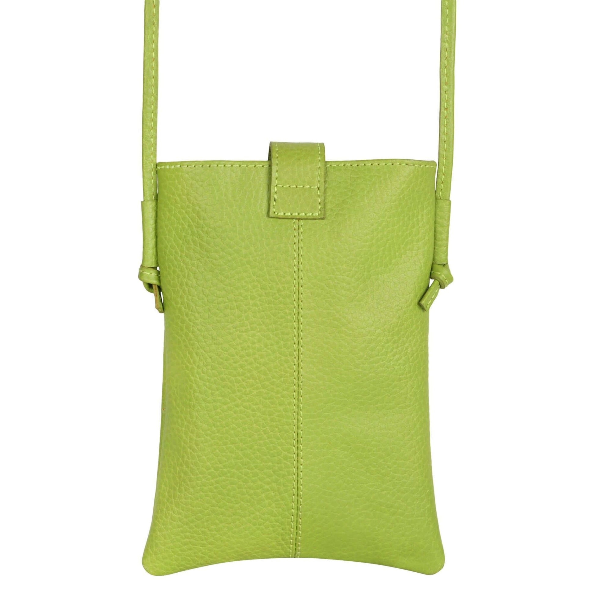 Jennie Small crossbody bag w/ slim strap closure & tassel - Lime Green