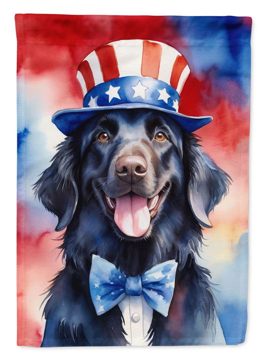 Flat-Coated Retriever Patriotic American Garden Flag Mailbox Flag Decorative Yard Flag Banner Outside Patio Artwork Yard Flower Beds, Garden Size, Multicolor