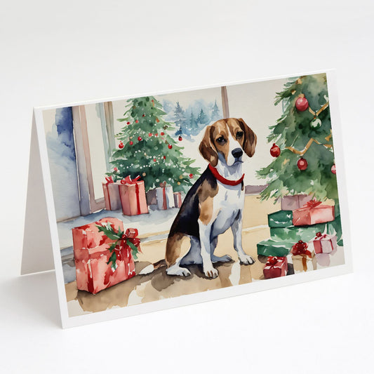 Beagle Christmas Greeting Cards Pack of 8 Blank Cards with Envelopes Whimsical A7 Size 5x7 Blank Note Cards