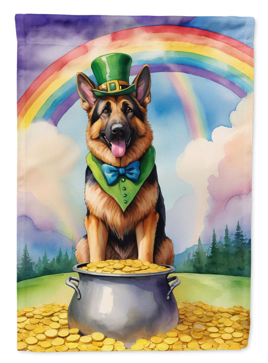 German Shepherd St Patrick's Day House Flag Large Porch Sleeve Pole Decorative Outside Yard Banner Artwork Wall Hanging, Polyester, House Size, Multicolor