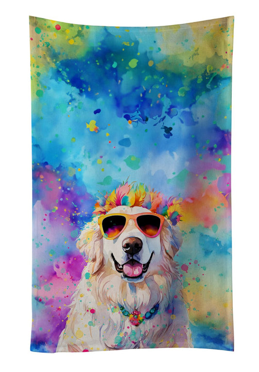 Great Pyrenees Hippie Dawg Kitchen Towel Dish Cloths Guest Hand Towel Decorative Bathroom Towel for Face,Tea, Dishcloth, Kitchen and Bath