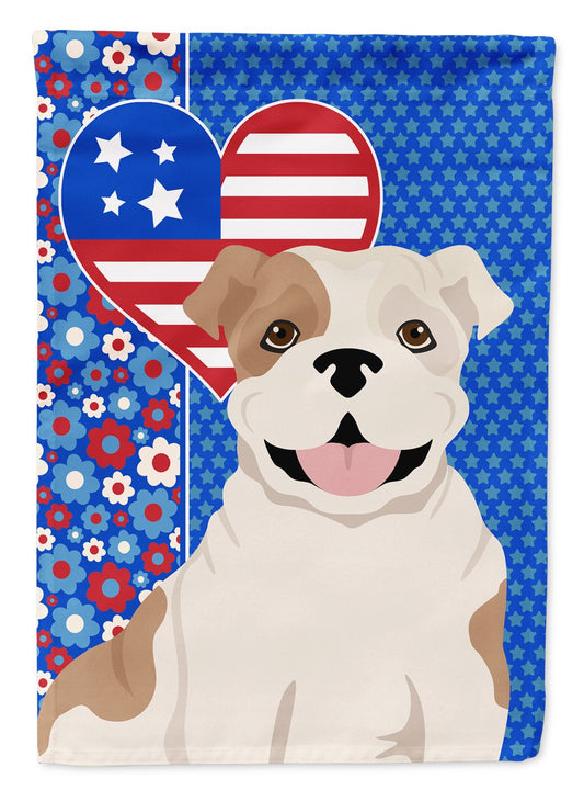 Piebald English Bulldog USA American Garden Flag Mailbox Flag Decorative Yard Flag Banner Outside Patio Artwork Yard Flower Beds, Garden Size, Multicolor