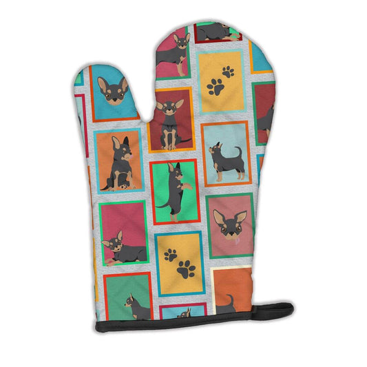 Lots of Black and Tan Chihuahua Oven Mitt Heat Resistant Thick Oven Mitt for Hot Pans and Oven, Kitchen Mitt Protect Hands, Cooking Baking Glove