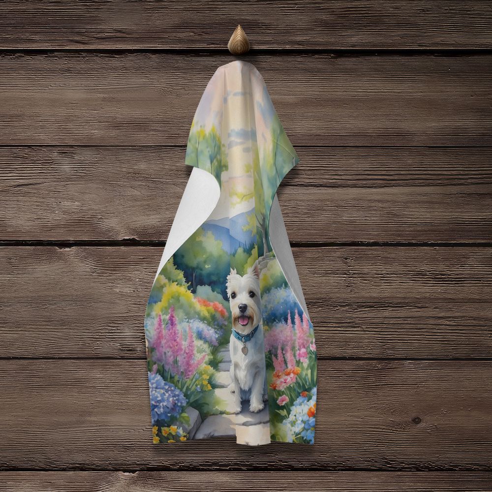Westie Spring Path Kitchen Towel Dish Cloths Guest Hand Towel Decorative Bathroom Towel for Face,Tea, Dishcloth, Kitchen and Bath
