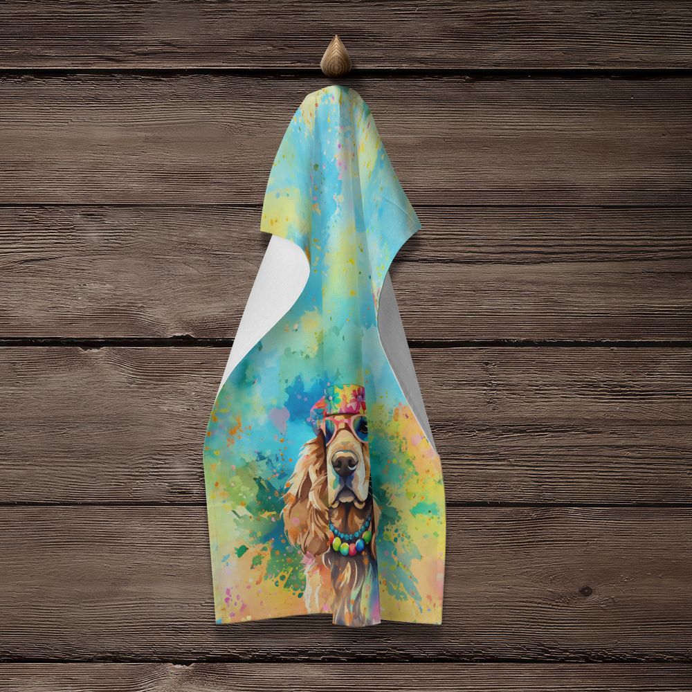 Cocker Spaniel Hippie Dawg Kitchen Towel Dish Cloths Guest Hand Towel Decorative Bathroom Towel for Face,Tea, Dishcloth, Kitchen and Bath