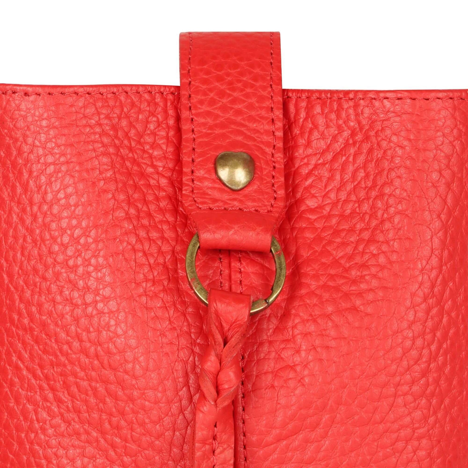 Jennie Small crossbody bag w/ slim strap closure & tassel - Vibrant Red