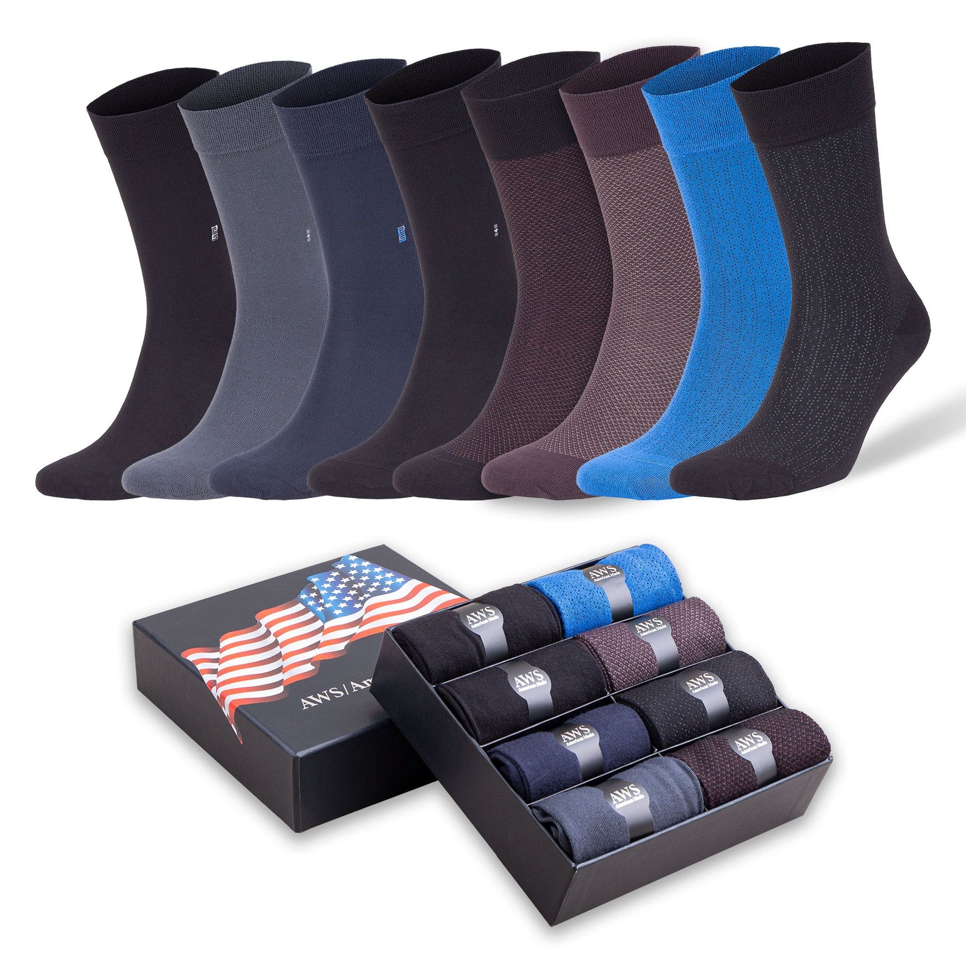 Luxury Bamboo Dress Socks for Men Premium Trouser Socks 8 Pairs Shoe Size 8 to 11.5