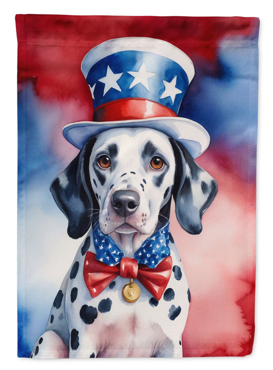 Dalmatian Patriotic American House Flag Large Porch Sleeve Pole Decorative Outside Yard Banner Artwork Wall Hanging, Polyester, House Size, Multicolor