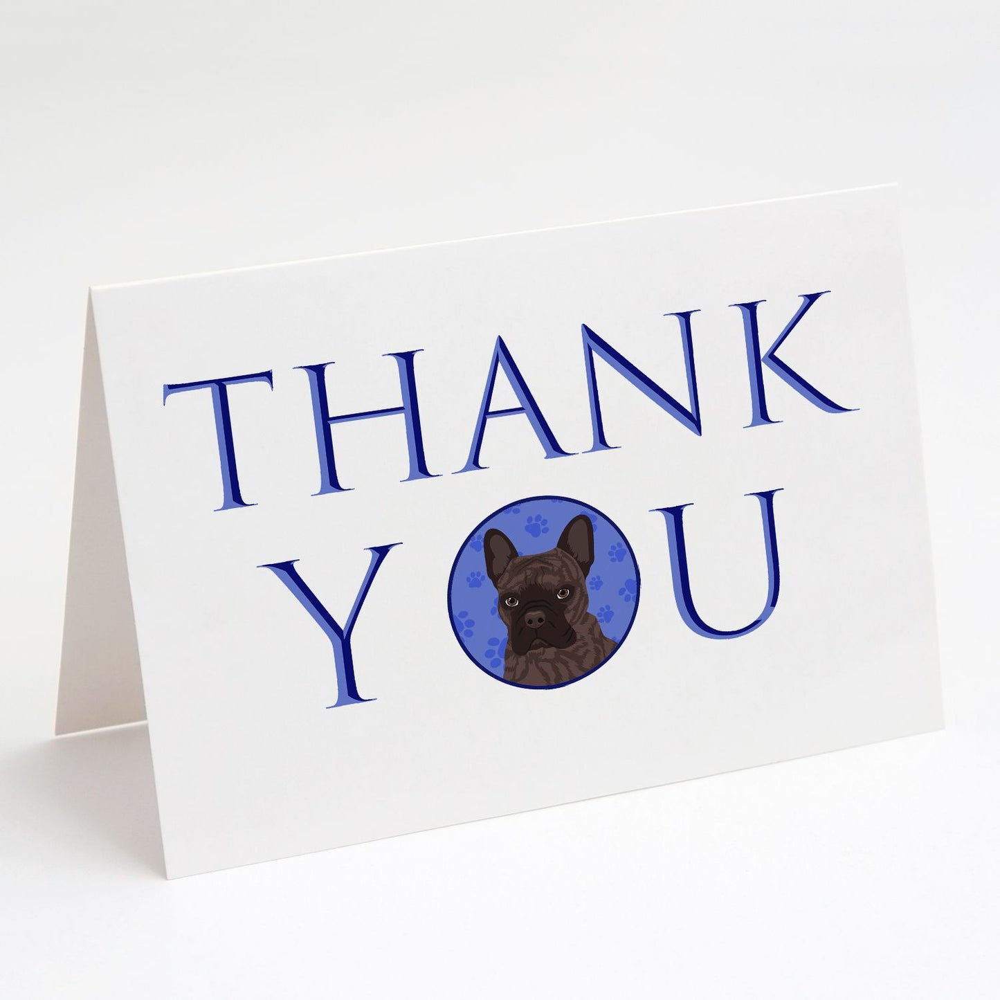 French Bulldog Brindle #1 Thank You Greeting Cards Pack of 8 Blank Cards with Envelopes Whimsical A7 Size 5x7 Blank Note Cards
