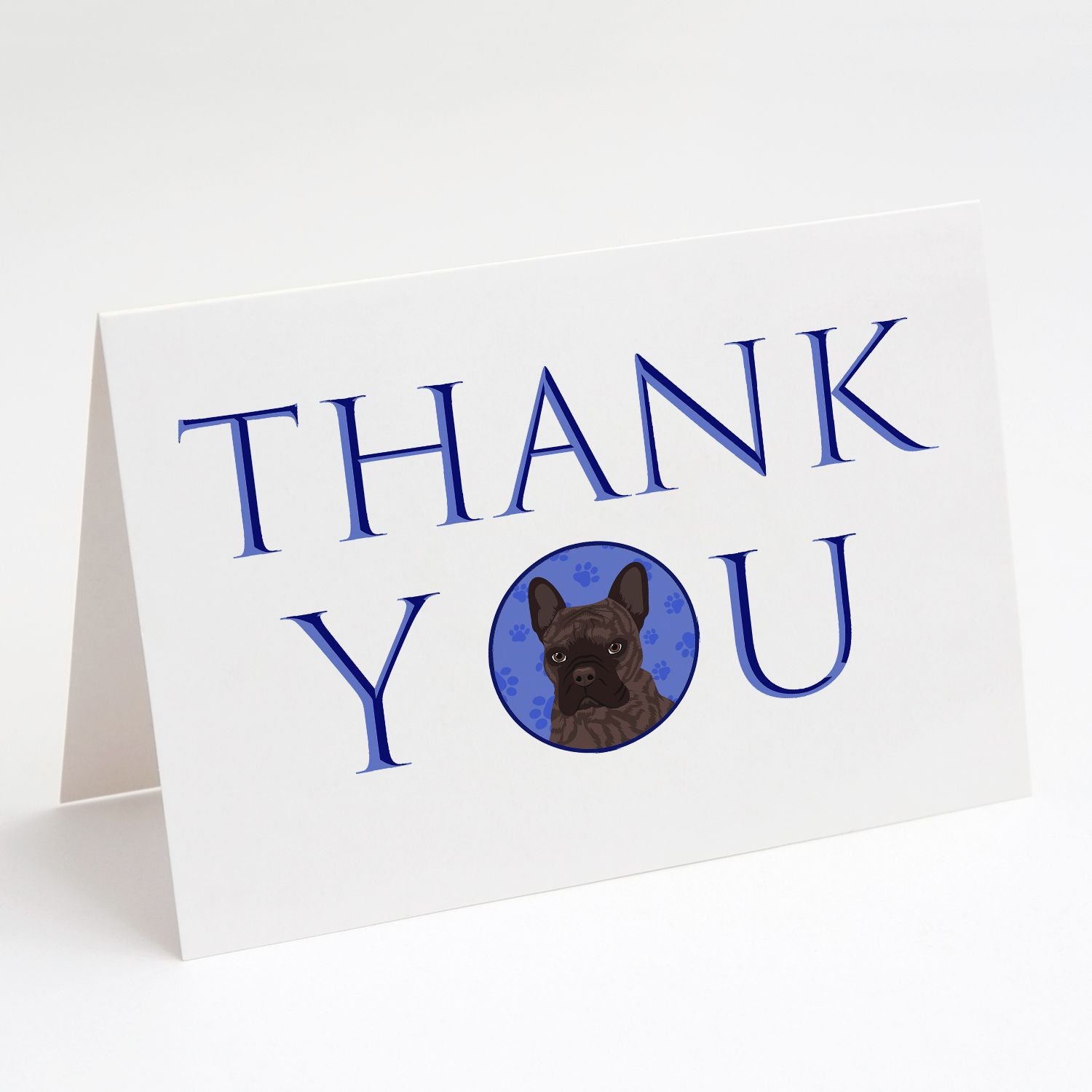French Bulldog Brindle #1 Thank You Greeting Cards Pack of 8 Blank Cards with Envelopes Whimsical A7 Size 5x7 Blank Note Cards