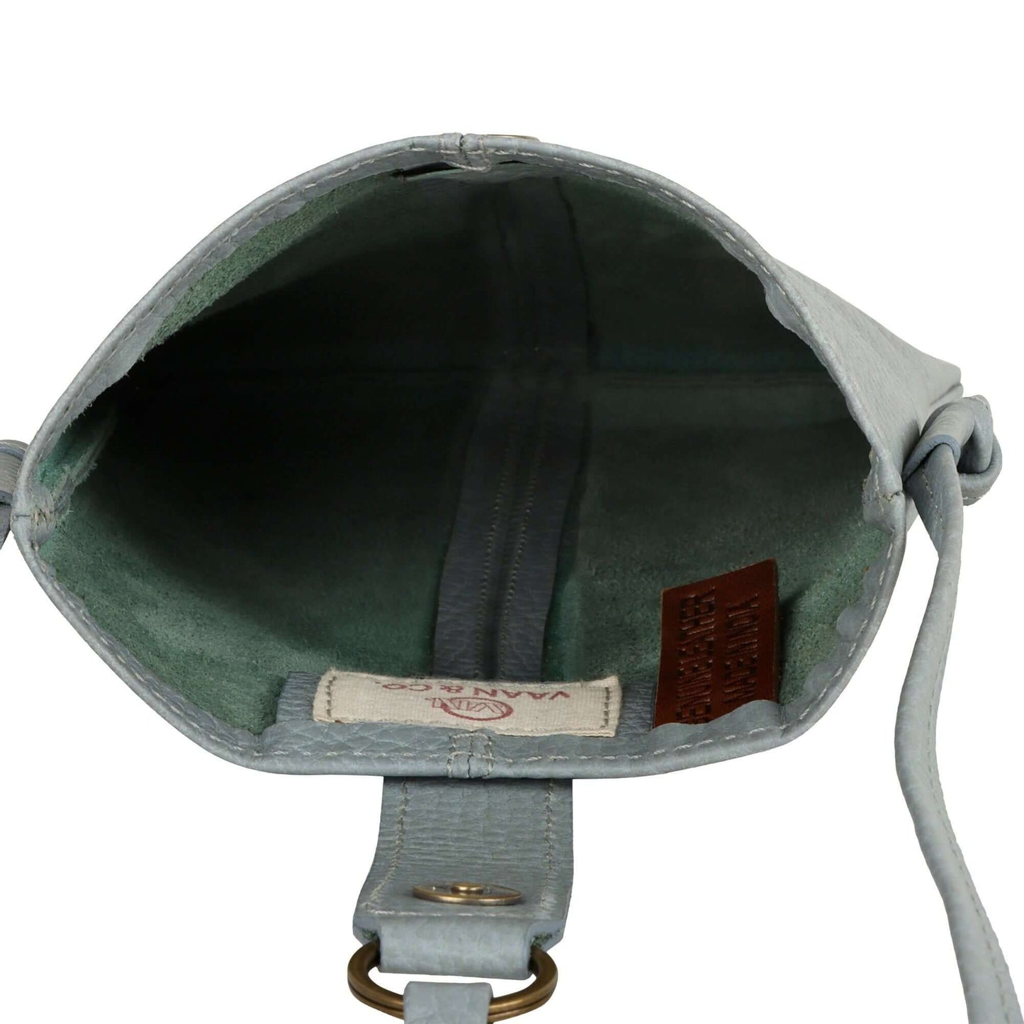 Jennie Small crossbody bag w/ slim strap closure & tassel - Cool Grey