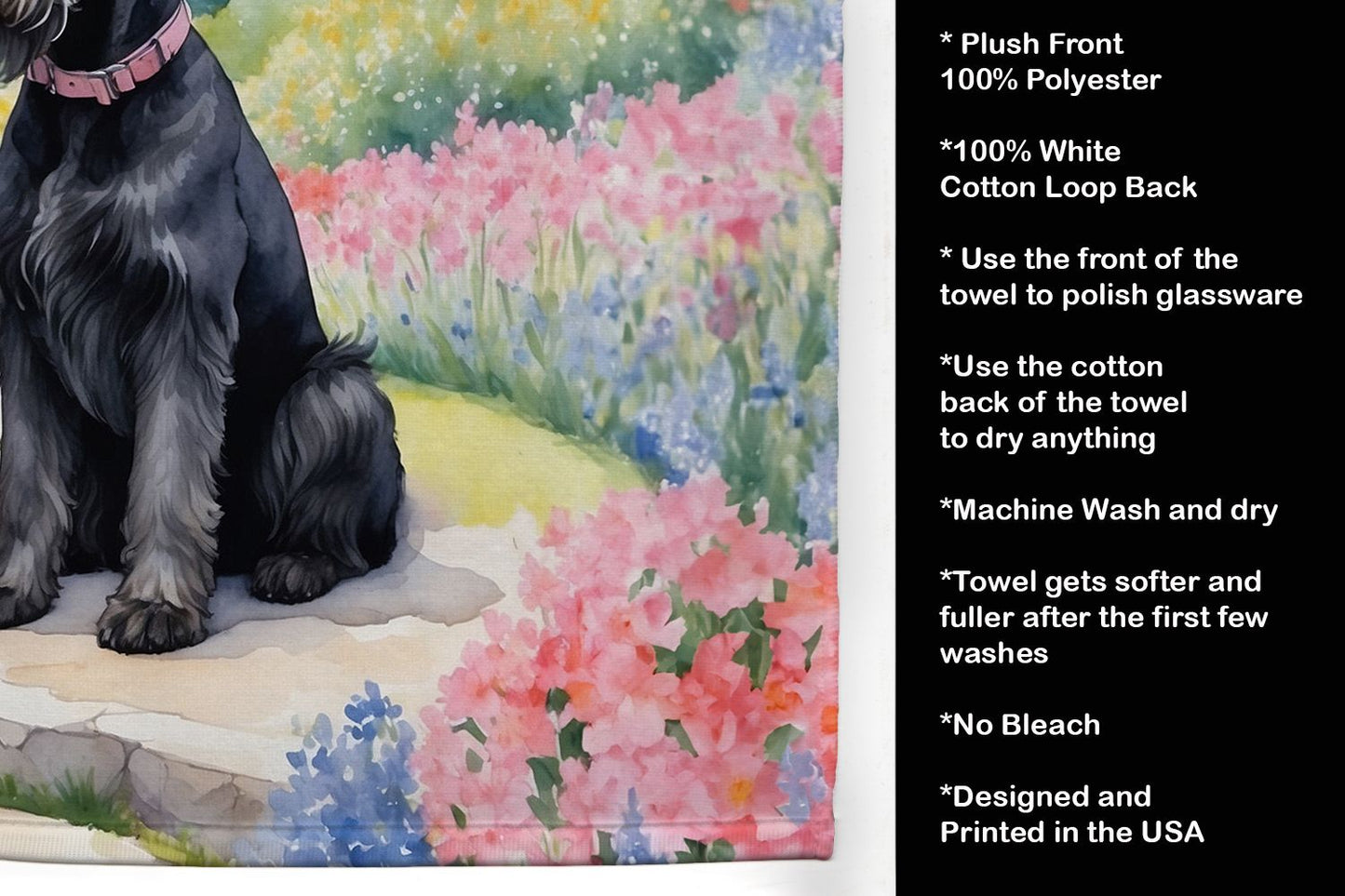 Giant Schnauzer Spring Path Kitchen Towel Dish Cloths Guest Hand Towel Decorative Bathroom Towel for Face,Tea, Dishcloth, Kitchen and Bath