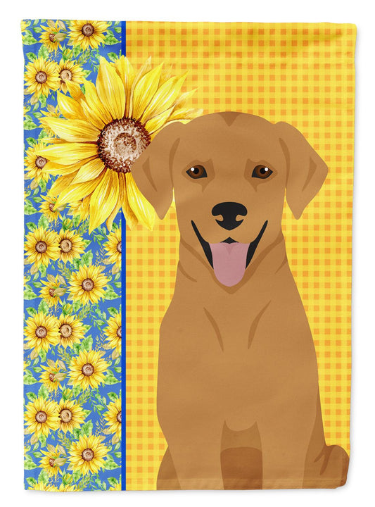 Summer Sunflowers Red Fox Labrador Retriever Garden Flag Mailbox Flag Decorative Yard Flag Banner Outside Patio Artwork Yard Flower Beds, Garden Size, Multicolor