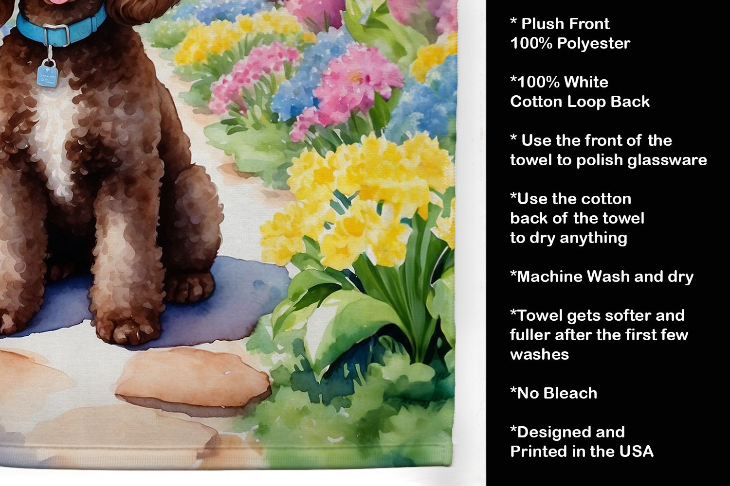 Chocolate Poodle Spring Path Kitchen Towel Dish Cloths Guest Hand Towel Decorative Bathroom Towel for Face,Tea, Dishcloth, Kitchen and Bath