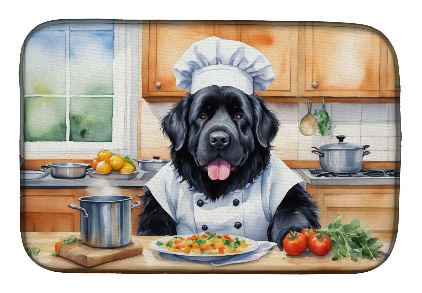 Newfoundland The Chef Dish Drying Mat Absorbent Dish Drying Mat Pad for Kitchen Counter Dish Drainer Mat for Countertop, 14 x 21", Multicolor