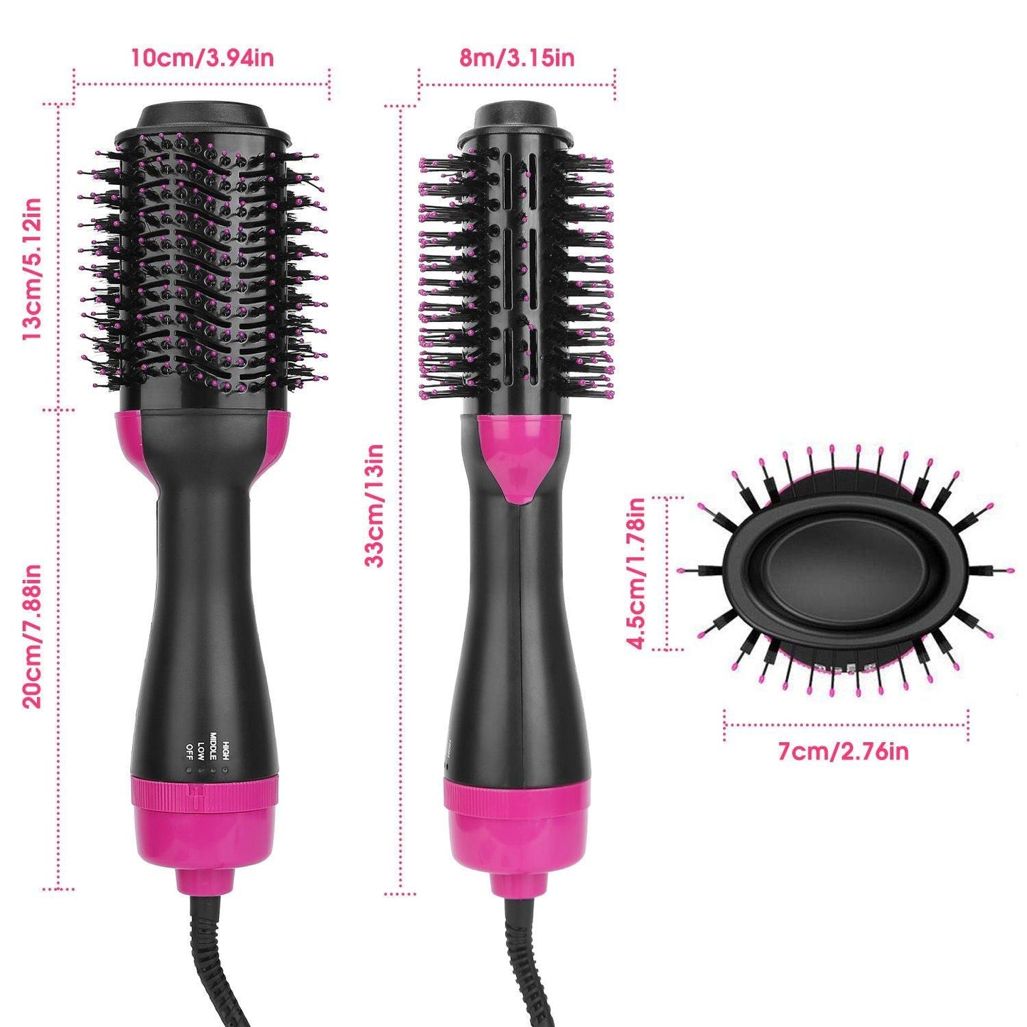 Hot Hair Brush 4 In 1 Hair Dryer Volumizer Brush Dryer Comb For Straightening Curling Drying - Clothes For Her Online Store