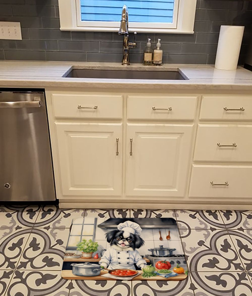 Japanese Chin The Chef Memory Foam Kitchen Mat Machine Washable Anti-Fatigue Mat Cushion Comfort Bath Mat or Kitchen Rug