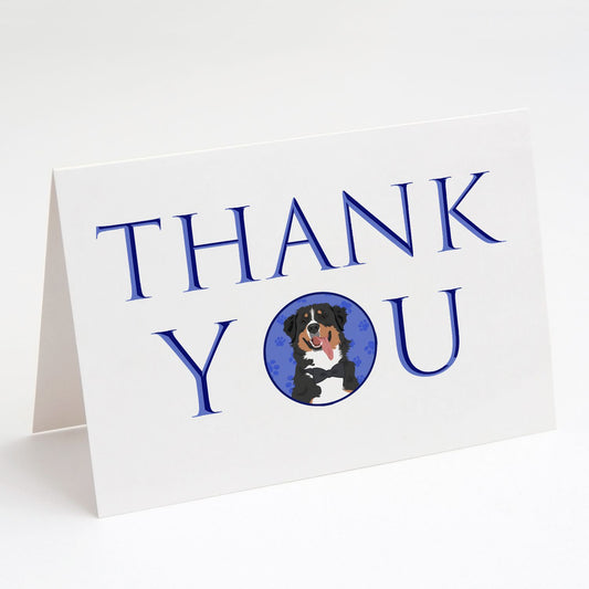 Bernese Mountain Dog #1 Thank You Greeting Cards Pack of 8 Blank Cards with Envelopes Whimsical A7 Size 5x7 Blank Note Cards