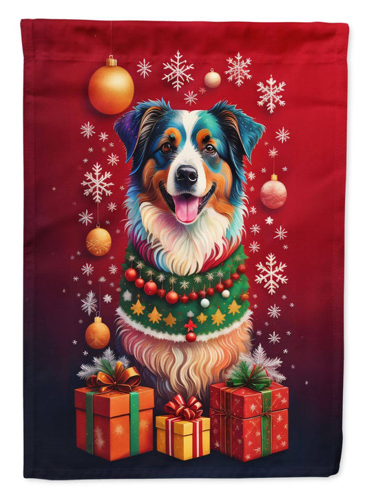 Australian Shepherd Holiday Christmas Garden Flag Mailbox Flag Decorative Yard Flag Banner Outside Patio Artwork Yard Flower Beds, Garden Size, Multicolor