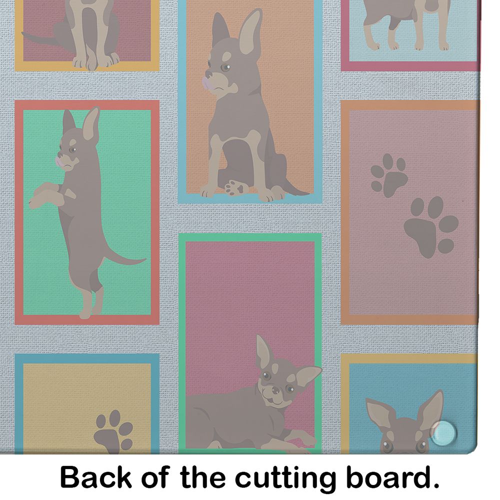NEW Lots of Chocolate Chihuahua Glass Cutting Board Decorative Tempered Glass Kitchen Cutting and Serving Board Large Size Chopping Board