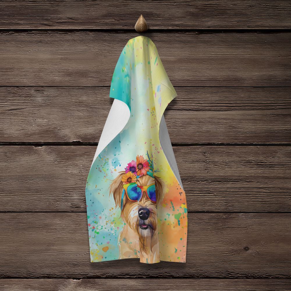 Cairn Terrier Hippie Dawg Kitchen Towel Dish Cloths Guest Hand Towel Decorative Bathroom Towel for Face,Tea, Dishcloth, Kitchen and Bath