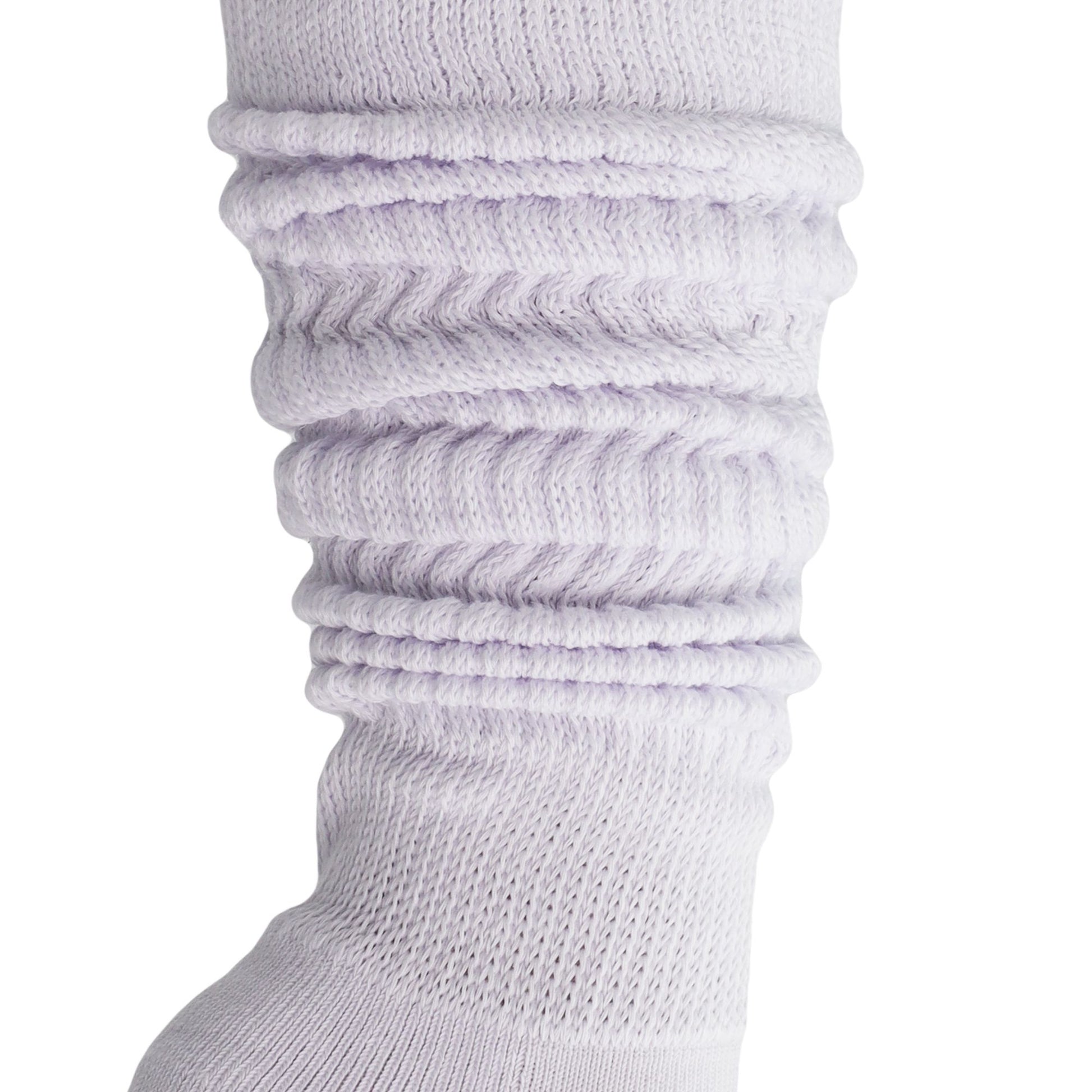 Women's Extra Long Slouch Scrunch Socks Knee High, Cotton Blend, Pack of 2, Fits Shoe Sizes 5-10, 80s Style, 28 Colors