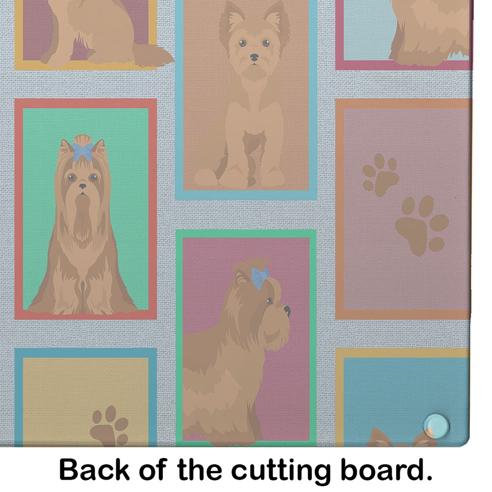 NEW Lots of Red Yorkie Glass Cutting Board Decorative Tempered Glass Kitchen Cutting and Serving Board Large Size Chopping Board