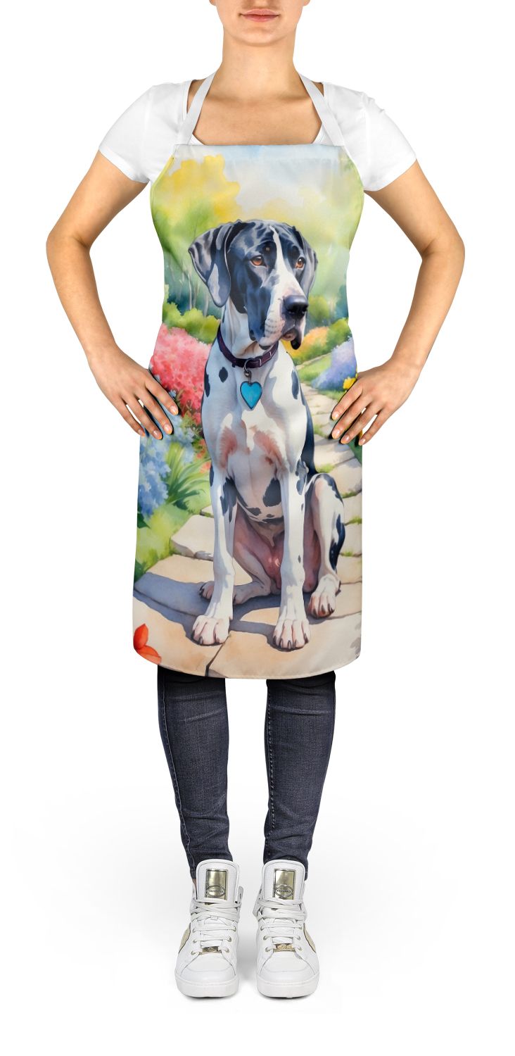 Great Dane Spring Path Apron Cooking Kitchen Server Baking Crafts Gardening for Adult Women Men, Unisex, Large, Multicolor