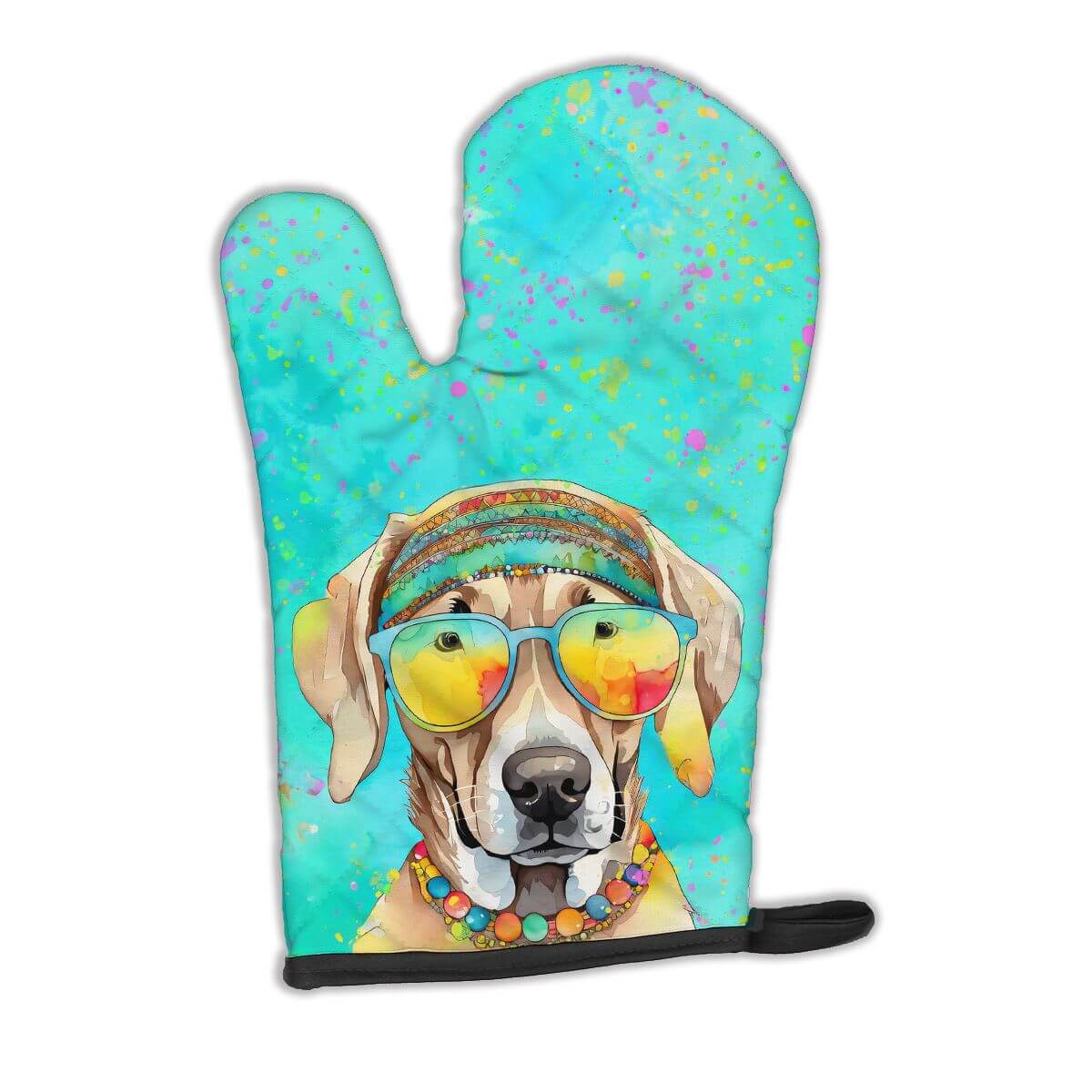 Weimaraner Hippie Dawg Oven Mitt Heat Resistant Thick Oven Mitt for Hot Pans and Oven, Kitchen Mitt Protect Hands, Cooking Baking Glove