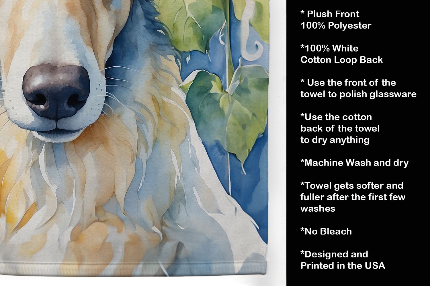 Borzoi in Sunflowers Kitchen Towel Dish Cloths Guest Hand Towel Decorative Bathroom Towel for Face,Tea, Dishcloth, Kitchen and Bath