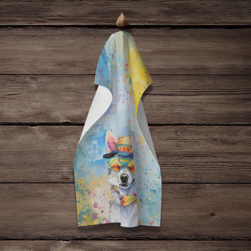 Alaskan Klee Kai Hippie Dawg Kitchen Towel Dish Cloths Guest Hand Towel Decorative Bathroom Towel for Face,Tea, Dishcloth, Kitchen and Bath