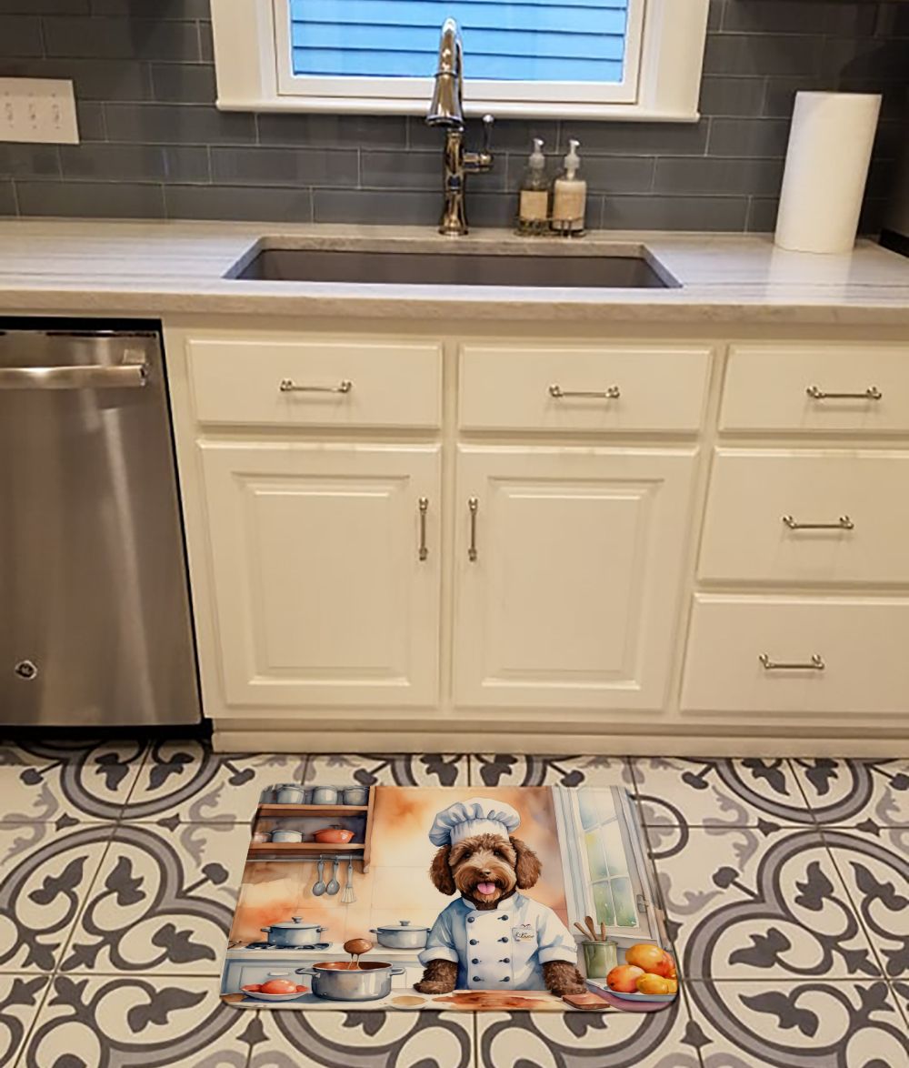 Labradoodle The Chef Memory Foam Kitchen Mat Machine Washable Anti-Fatigue Mat Cushion Comfort Bath Mat or Kitchen Rug