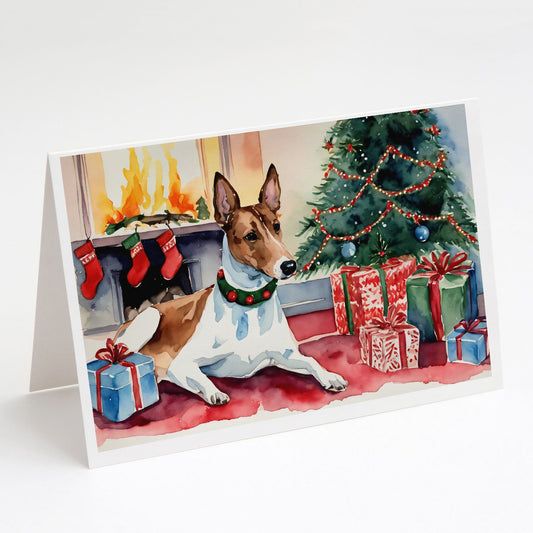 Basenji Christmas Greeting Cards Pack of 8 Blank Cards with Envelopes Whimsical A7 Size 5x7 Blank Note Cards