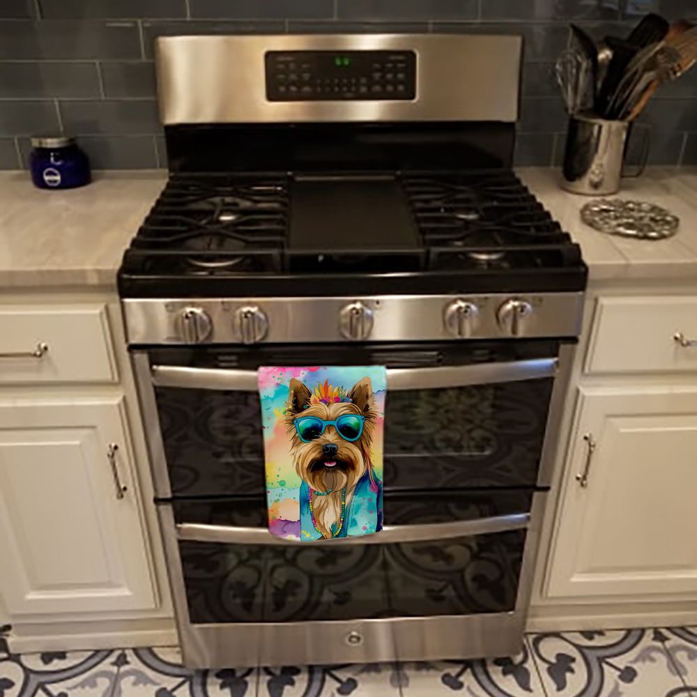 Cairn Terrier Hippie Dawg Kitchen Towel Dish Cloths Guest Hand Towel Decorative Bathroom Towel for Face,Tea, Dishcloth, Kitchen and Bath